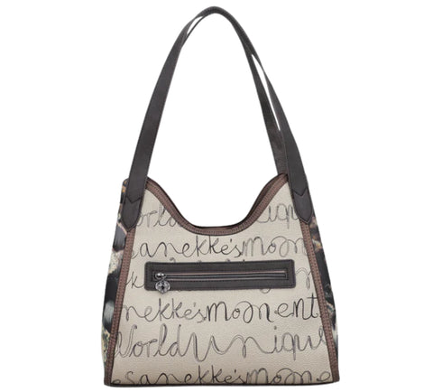 Poseta casual, dama, ANEKKE 41702-203, gri, piele ecologica